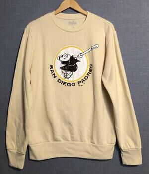 San Diego Padres Sweatshirt Mens L Swinging Friar MLB Baseball Majestic Threads